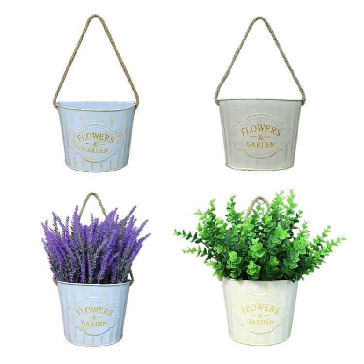 Hanging Small Iron Bucket Decorative Plant Pots Plant Hanging Pots Wall Hanging