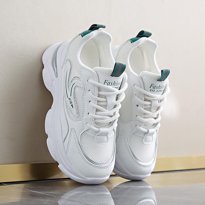 Fashion inner height increase dad shoes women's small man 2025 summer mesh breathable little white shoes platform sports casual shoes