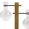 Terrarium Transparent with Wooden Stand Glass Vase Holder Creative Flower Pot for Coffee Shop Room
