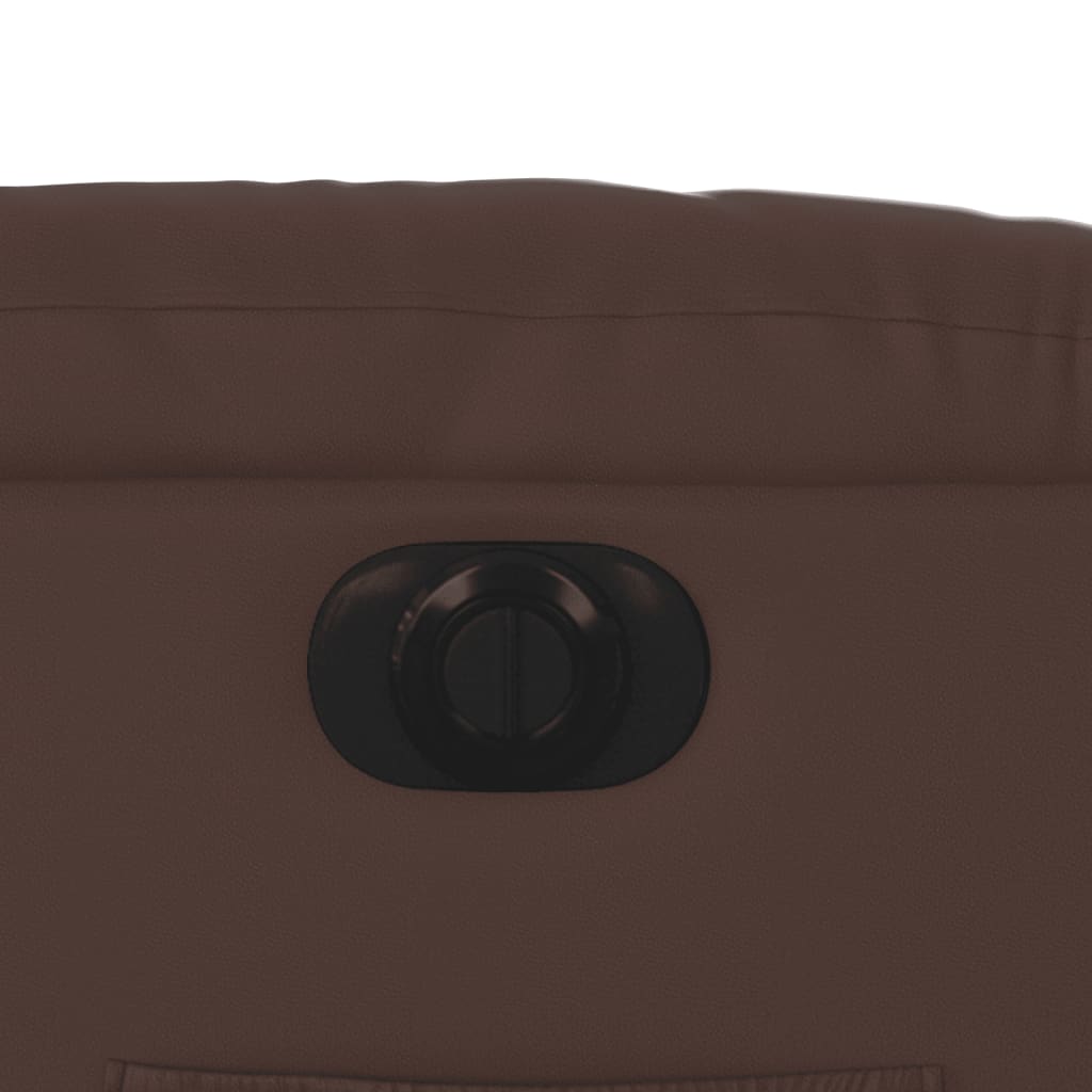 Electric Recliner Chair Brown Faux Leather