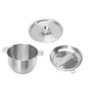 2.8L Household Oil Filter Pot Stainless Steel Strainer Storage Tank Kitchen Accessory with Filter Net Lid