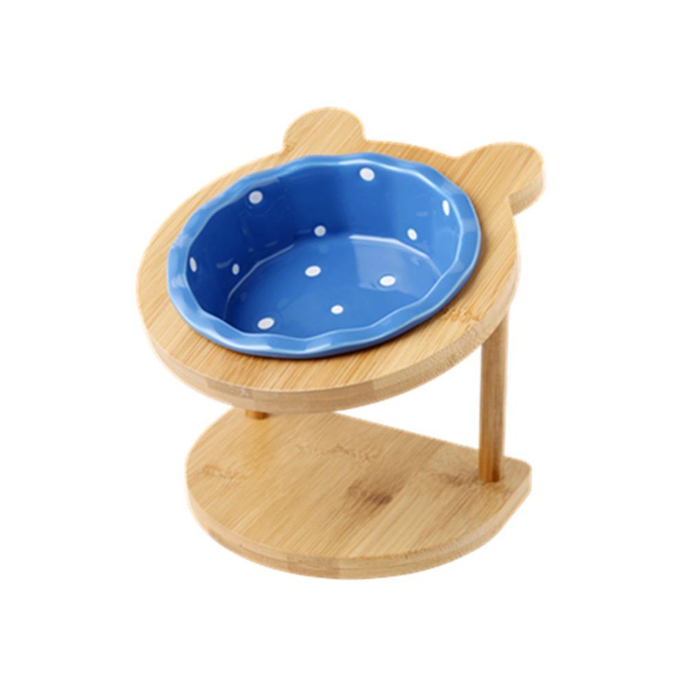 

Non-Slip Cat Ceramic Bowl Ergonomic Anti Vomiting Bowl Canned Food Bowl Cat Water Bowl For Cat Dog синий