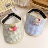 Kids' Cute Cherry Plaid Sun Visor Hat: Versatile Summer Shade