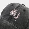 Neue Wärmeübertragung Sonne und Mond Muster weiches Oberteil Baseballkappe Paar Europäische und Amerikanische gewaschene Retro-Kappe