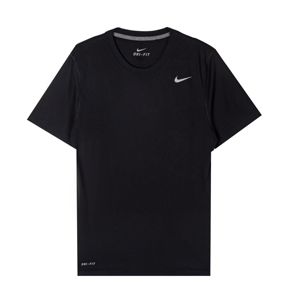 Nike Dri-Fit Simple Logo Running Quick-Dry Breathable Crew Neck Knitted Short Sleeve T-Shirt Men Tops Black 371684-010