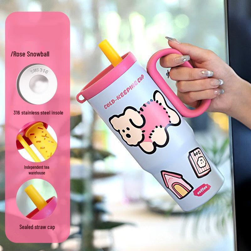 Shangqi Handled Insulated Car Mug with Straw
