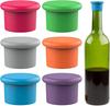 6PCS Reusable Silicone Wine Corks, Glass Corks Beverages Beer Champagne Bottle Stoppers To Keep Fresh