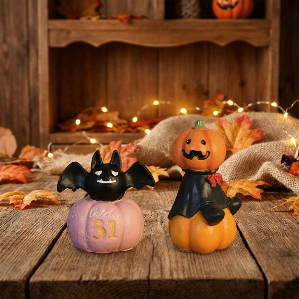 3D Owl Bat Pumpkin Ghost Statue Detailed Mini Halloween Figurines  Tabletop