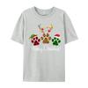 Merry Christmas Dog Paws Lights Buffalo Plaid Leopard Xmas TShirt Tops Tees Cotton Tee Short Sleeve TShirts Unisex