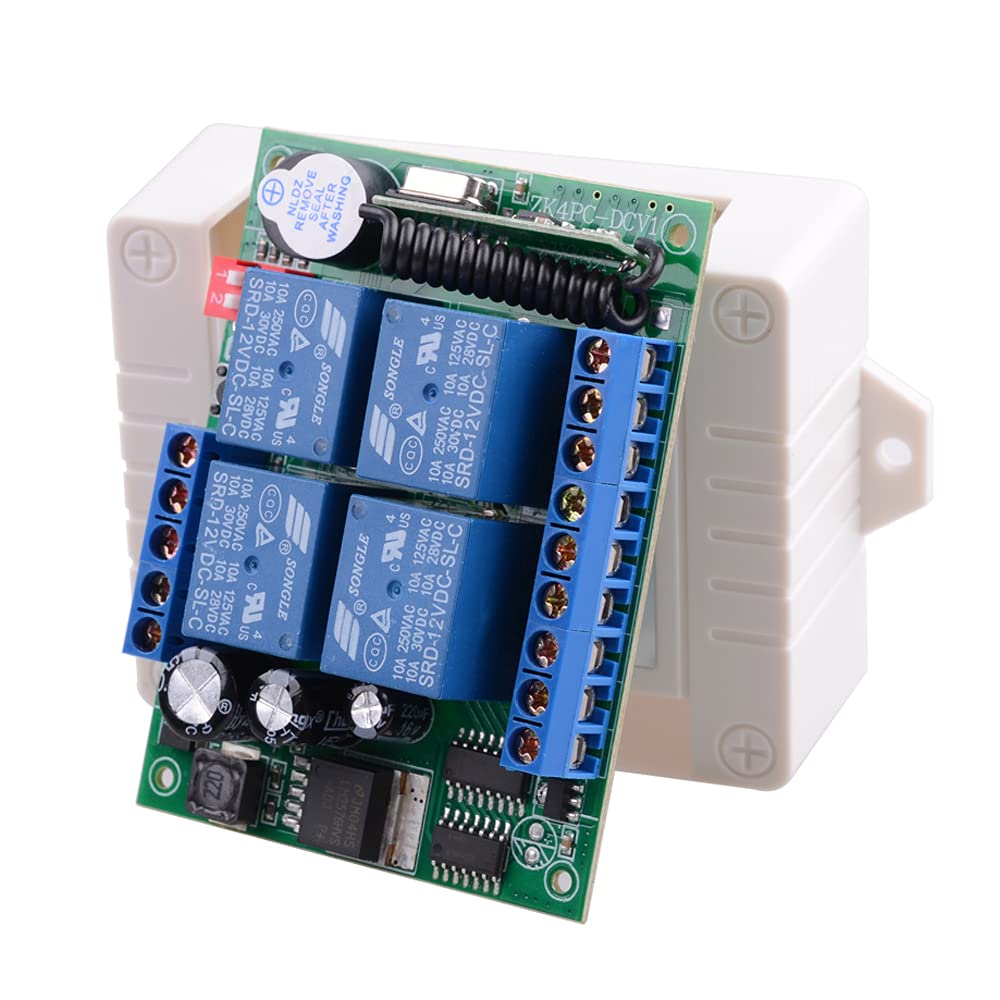 CENTURY AOKE DC 12V 24V 30V Drahtloser Fernschalter, 10A, 4-Kanal, 315MHz, Hohe Leistung, 500m Reichweite