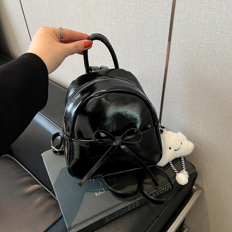 Girls Backpack 2025 New Bow Mini Backpack Retro Parent-child Pu Backpack Schoolbag Versatile