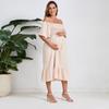 Women's Fashionable Print Round Neck Loose Short Sleeved Pocket Pullover Dress