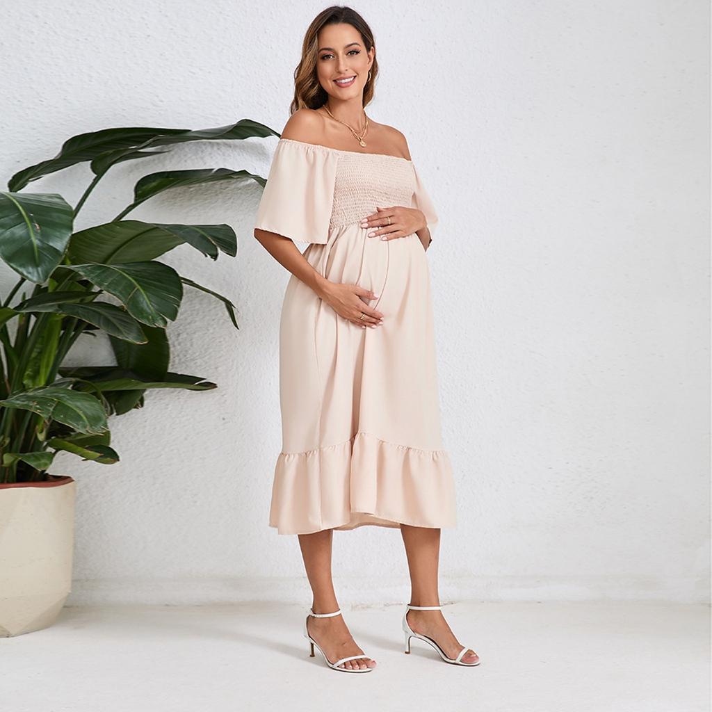 Women's Fashionable Print Round Neck Loose Short Sleeved Pocket Pullover Dress