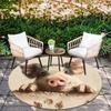 Piglet pattern round rug,Carpet Rug for Living Room Bedroom  Playroom ,Non-slip Floor Mat,Holiday Gifts and Birthday Gifts.