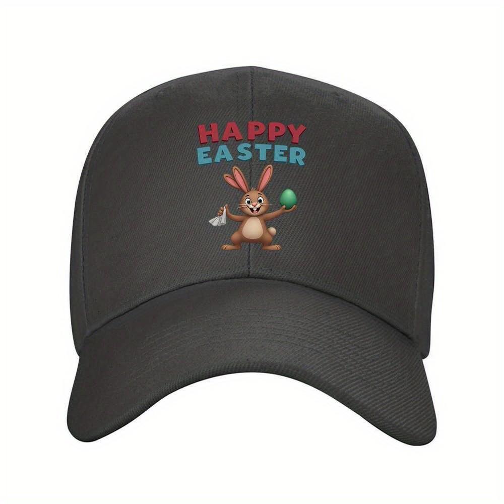 Happy Easter Bunny Baseball Cap Adjustable Polyester Casual Outdoor Fashion Hat