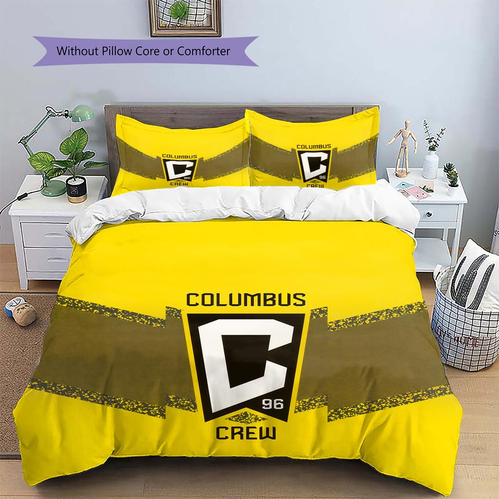 Columbus Crew  Pattern Bedding Quilt Set  Home Decoration  Gift (1 * Duvet Cover + 2 * Pillowcase  Without Core)