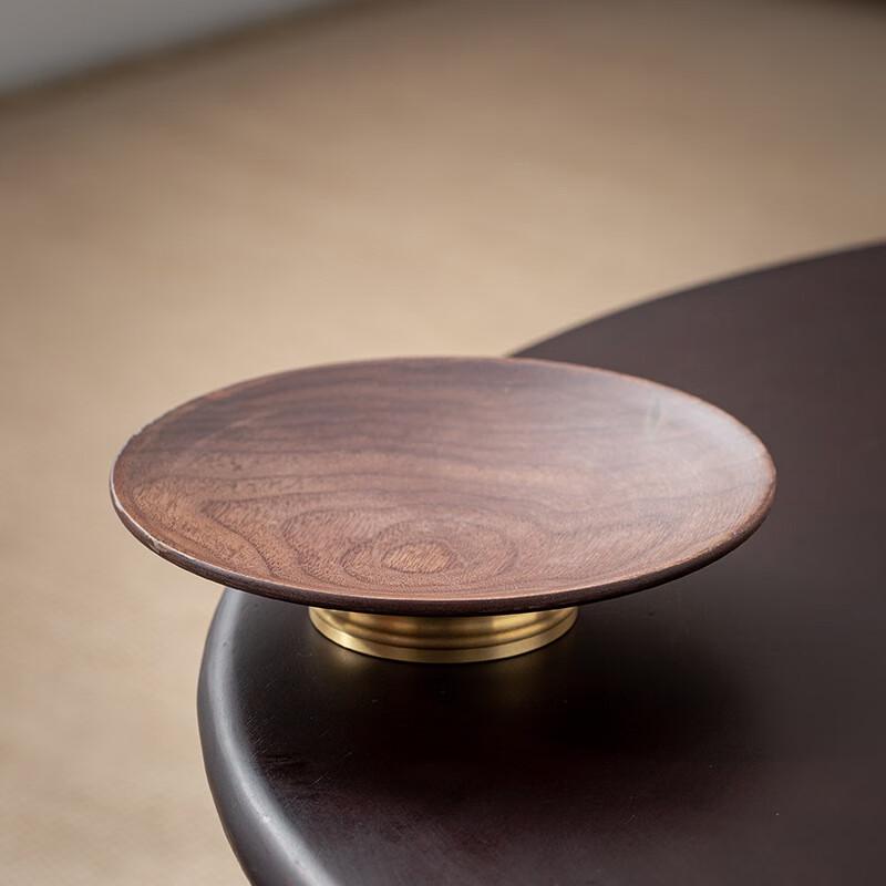 Chinese Zen Walnut Wood Fruit & Snack Serving Plate