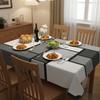 White Gray Contrasting Geometric Splicing Tablecloth Modern Simple Style Non-slip Table Linen Rectangular Stain-resistant