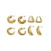 Minimalist C-Shaped Gold Stainless Steel Hollow Earrings - High-End, Versatile, Stylish Ear Studs.