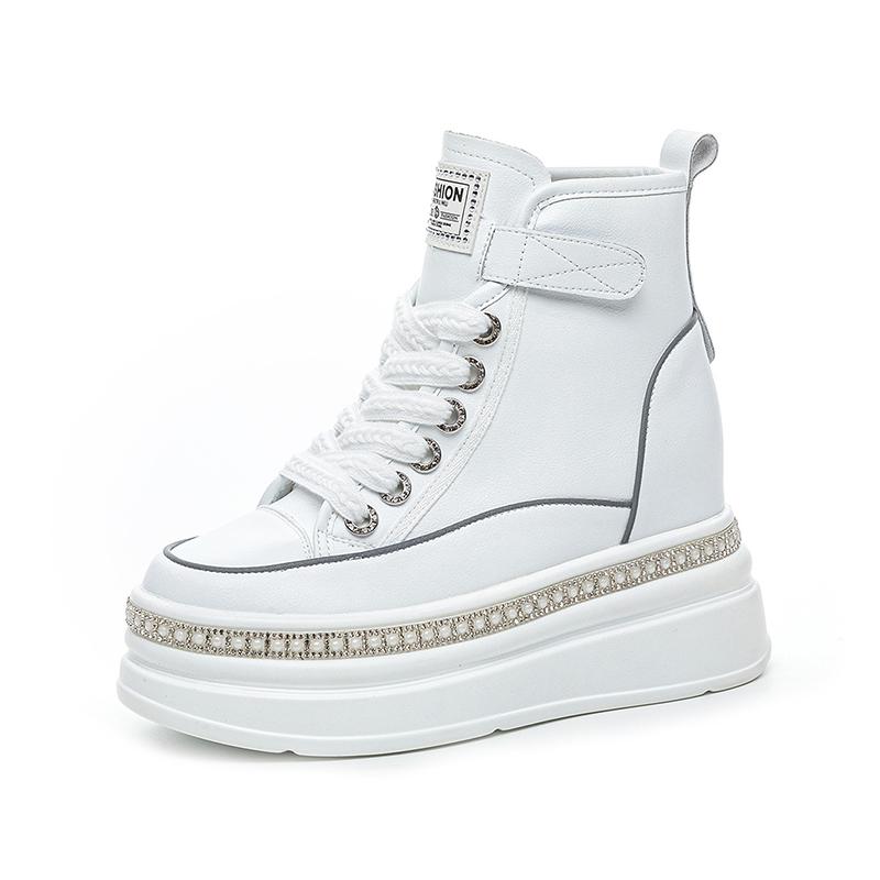 2025 Autumn Early Winter Shoes Women Modern Ankle Boots Soft Brand Ladies Platform Shoes Black White High Heels 8cm