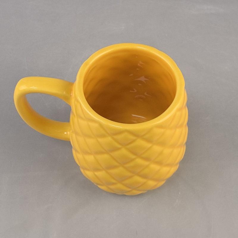 Creative Custom-made Fruit-shaped Pineapple Ceramic Cute Style Mug Large Capacity Universal High-value Coffee Cup