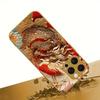 Gouden Draak Print Goud Metallic Verf Glazen Telefoonhoesje Voor iPhone 17 16 15 14 13 12 11 Pro Max 15 14 Plus 17 Air 16E Cover