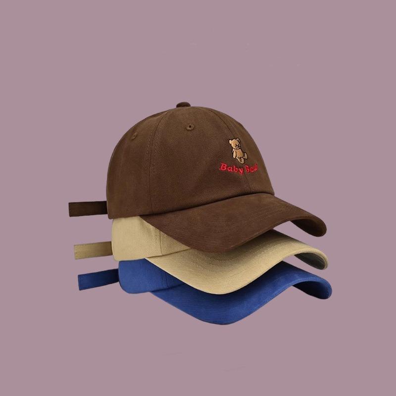 Cute cartoon embroidered baseball cap women's new versatile face cap men's sun hat tide