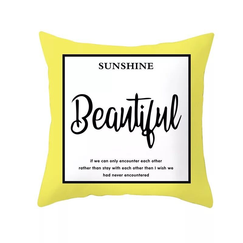 Nordic Yellow Geometric Pillowcase Home Sofa Pillow Cushion Cover