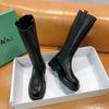 New Platform Women Knight Long Boots Warm Fur Shoes Autumn Winter Square Heels Ladies Knee High Boots Zapatos Mujer