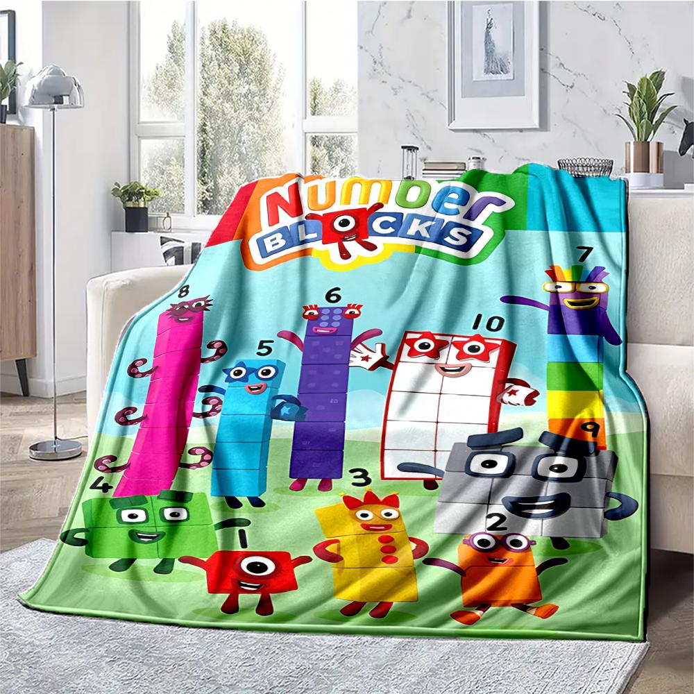 Coperta stampata a tema Numberblocks - Perfetta per divano, letto, viaggi e uso all'aperto | Lavabile in lavatrice, accogliente e resistente.