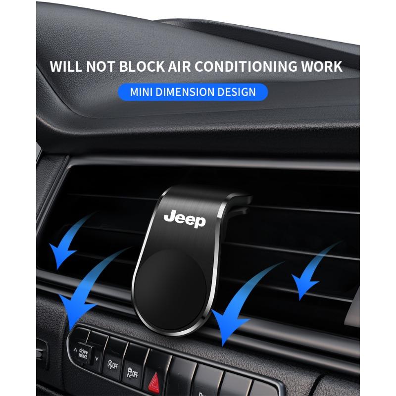 1x Support Magnétique en L pour Téléphone GPS Dédié Voiture Emblème pour Jeep Compass Gladiator Grand Cherokee Accessoire Renegade Wrangler