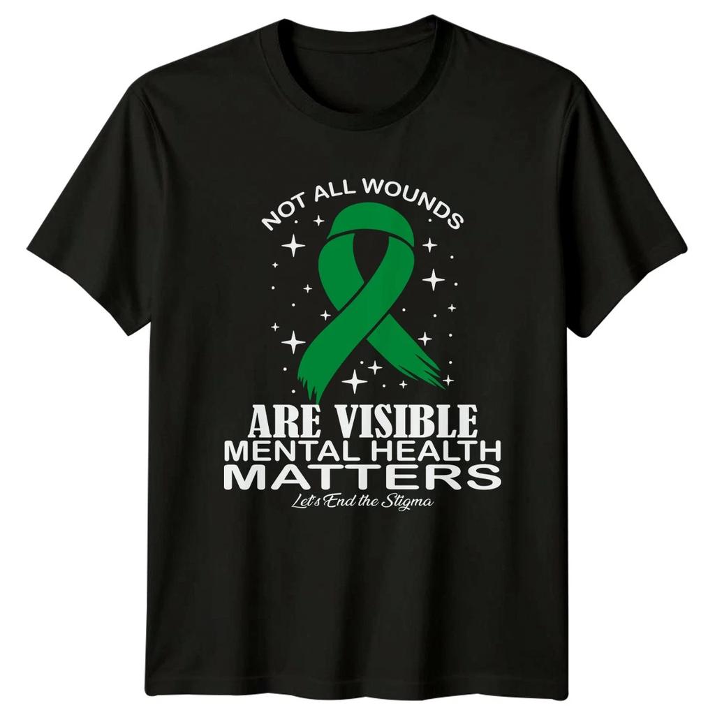 Not All Wounds Are Visible T-Shirt Awareness Ribbon Mental Health Awareness Day