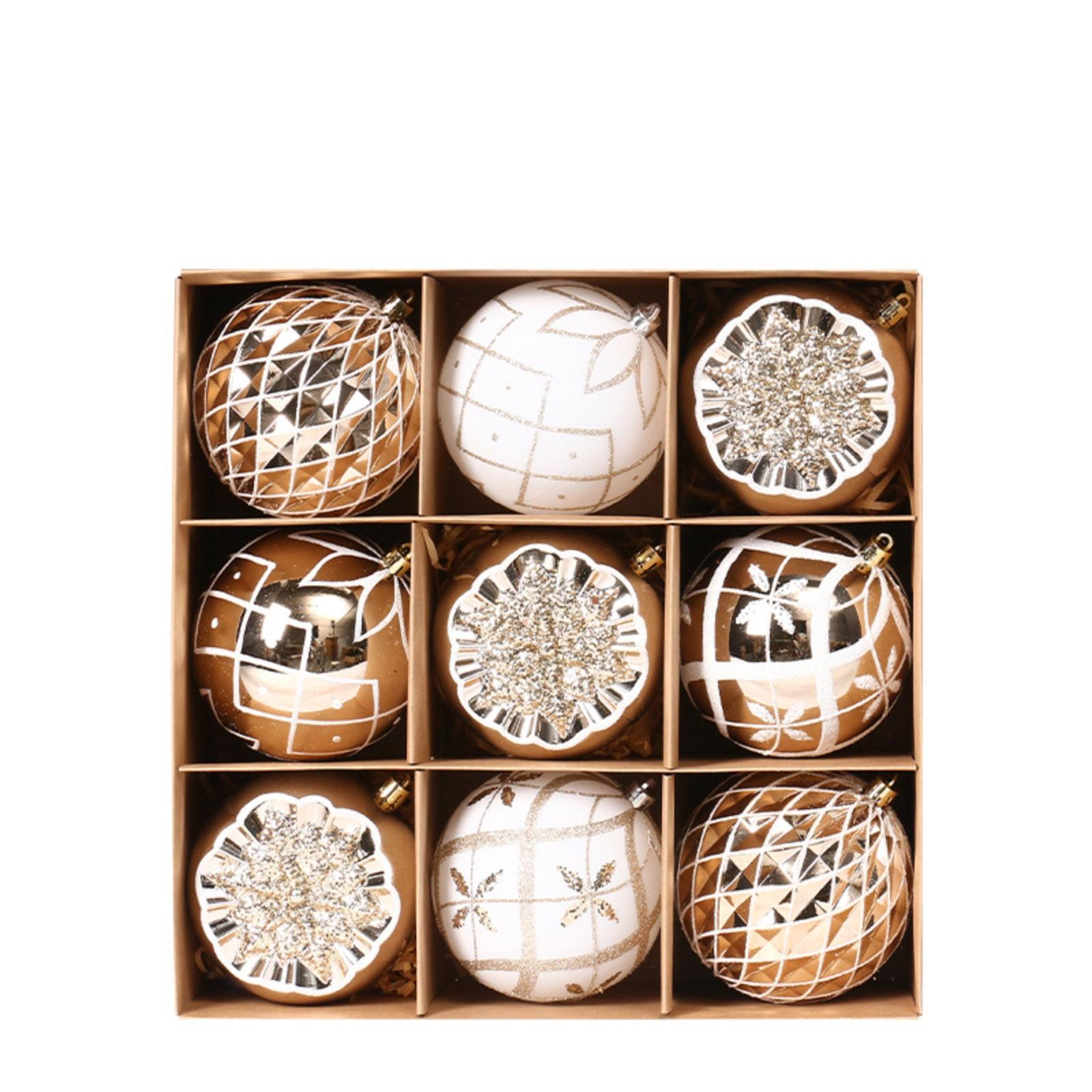 

Рождественский прозрачный расписной набор рождественских шаров подарочная коробка One Size золотой