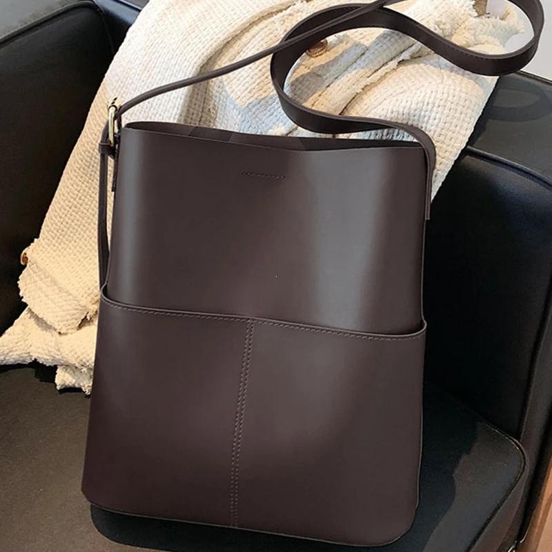 

Fashionable Women s Leather Shoulder Bucket Bags Handbags Winter Fall Autumn Femme Design Casual Sac De Luxe Femme Vintage