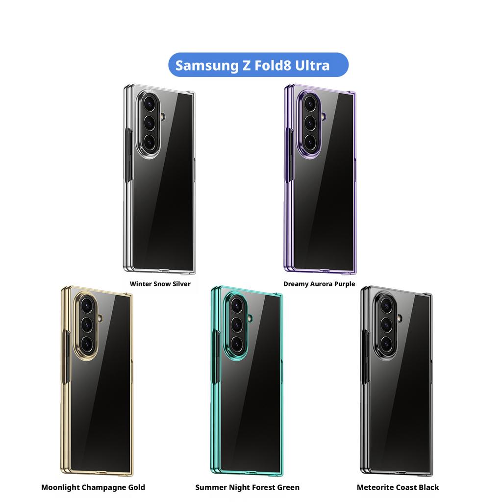 For Samsung Galaxy Z Fold 8 Ultra Fold7 Fold6 Plating Transparent Ultra Thin PC Shockproof Cover For Samsung Z Fold 5 Fold4 3