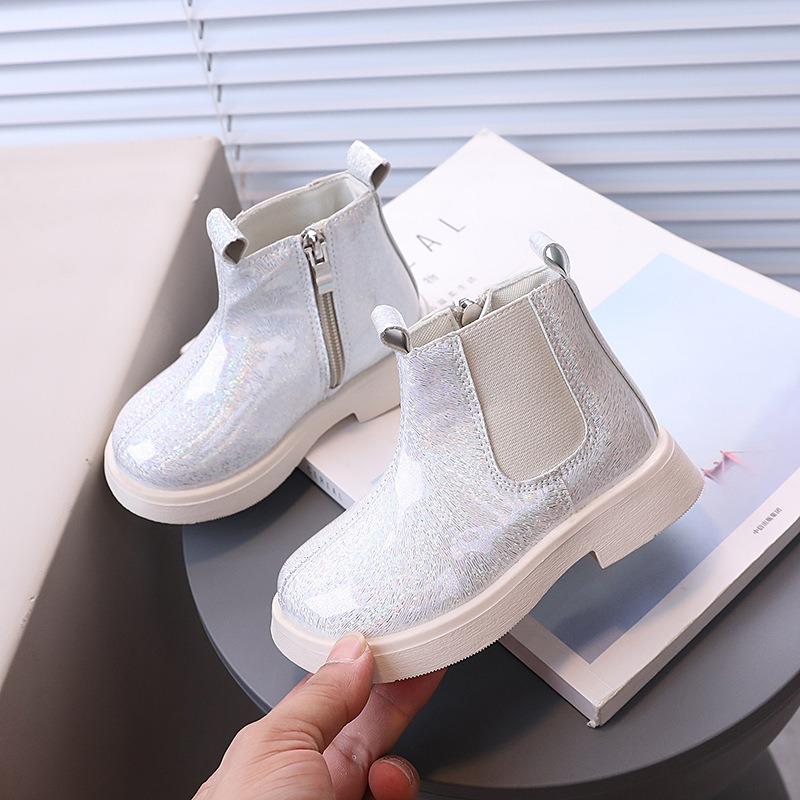 New Arrival Fall/Winter Kids' Fashion Boots – Boys' British Style Ankle Boots, Girls' Sequin Short Boots, Runway Trendy Style