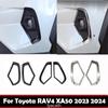 For Toyota RAV4 RAV 4 XA50 2024 ABS Black Front Bumper Front Fog Lights Frame Fog Lamp Decoration Cover Sticker Accessories