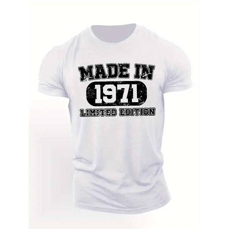 European Size Made In 1971 LIMITED EDITION Men's Short Sleeve T-shirt Summer T-shirt Top