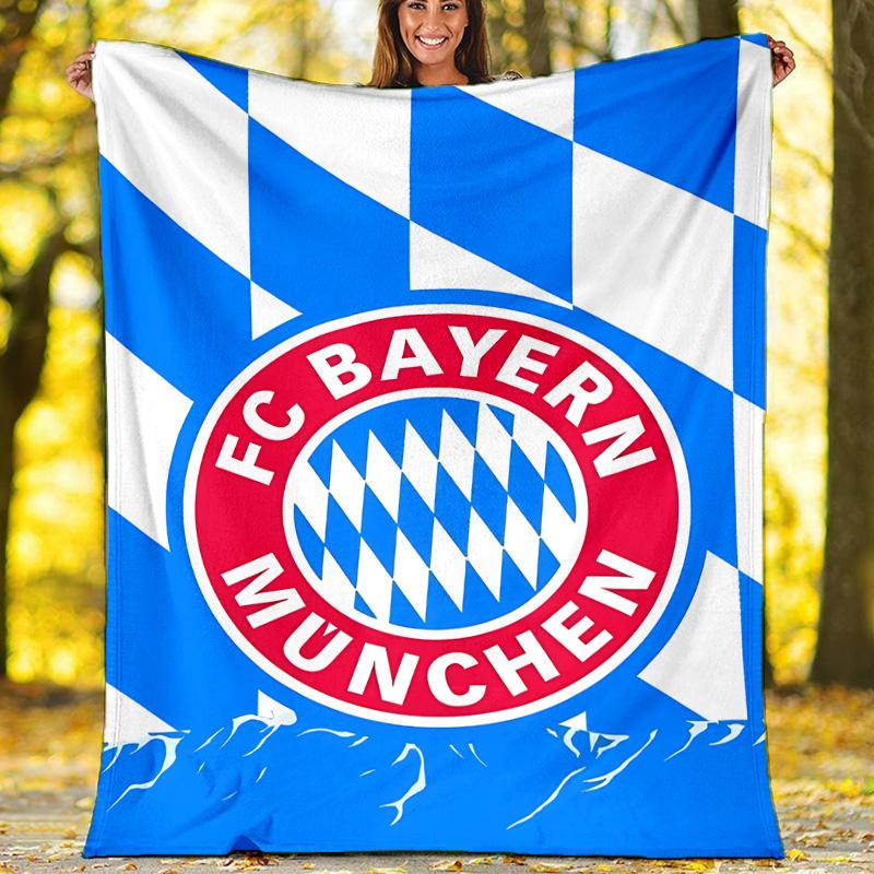 1pc B-Bayern Munich (9) Theme Blanket - Digital Print, Polyester, Cozy for All Seasons, Perfect for Outdoor, and Travel