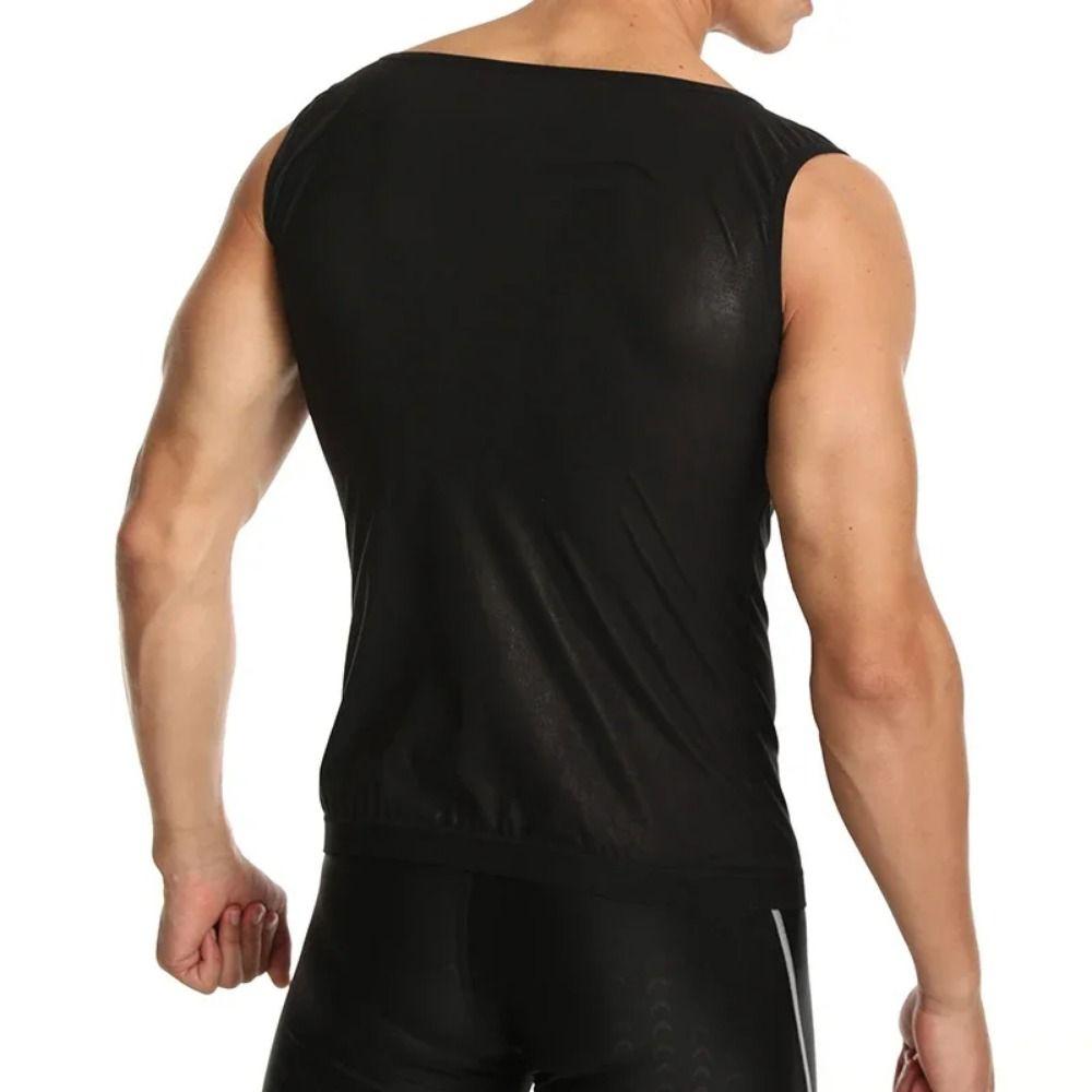 Sweat-resistant Men Shapewear Top Fat Burning Men's Sweat Vest Sauna Use