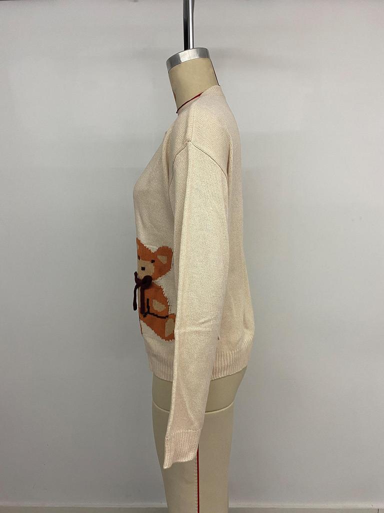 2026 Autumn/Winter Sweet Bear Cardigan Sweater for Women