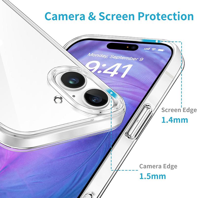 Luxury Clear Silicone Case for iPhone 17 Air Pro Max Case Ultra Thin Transparent Soft TPU Case for iPhone 17Promax Bumper Cover