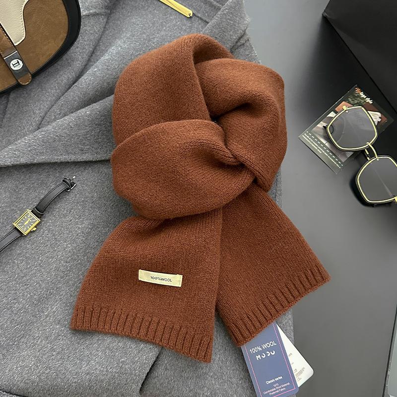 18-color scarf women's winter high-end soft waxy season warm thickened knitted wool couple scarf Korean