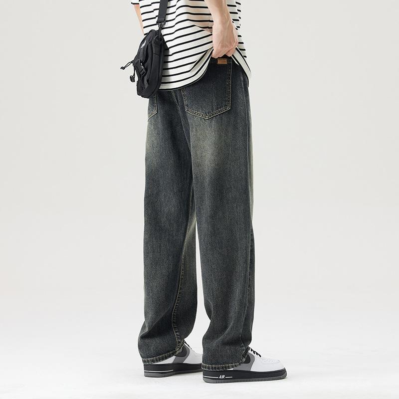 New Japanese Loose Straight High Street Retro Jeans Trousers In Spring and Summer