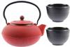 KETTLE 1.5 L CAST IRON TEAPOT STRAINER TEA INFuser SET + 2x CUPS