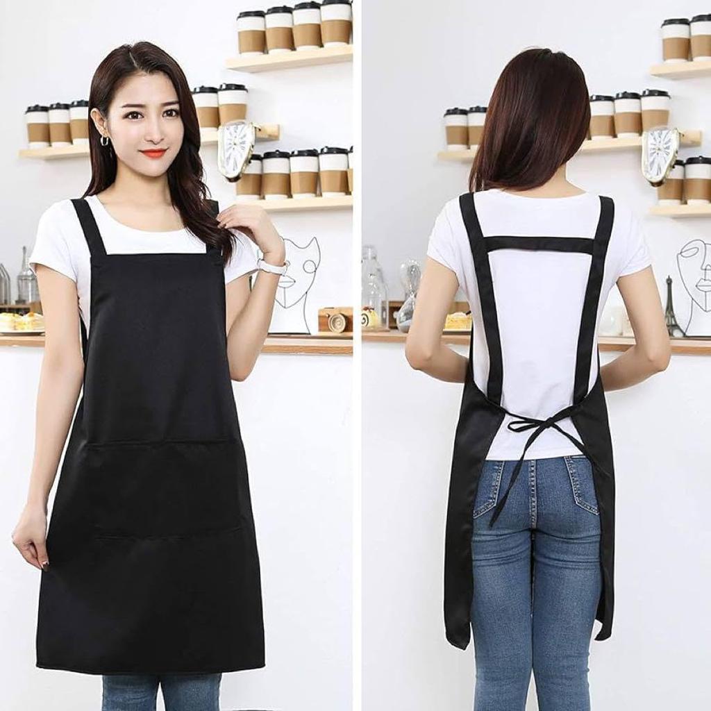 With Large Stain Wrinkle Perfect for Dining Coffee Housework [ZIRAIFEN] H-shaped Apron, Stylish, Unisex, Adjustable, Pockets, Resistant, Resistant,