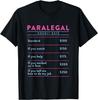 Paralegal Hourly Rate Funny Legal Assistant Humor T-Shirt