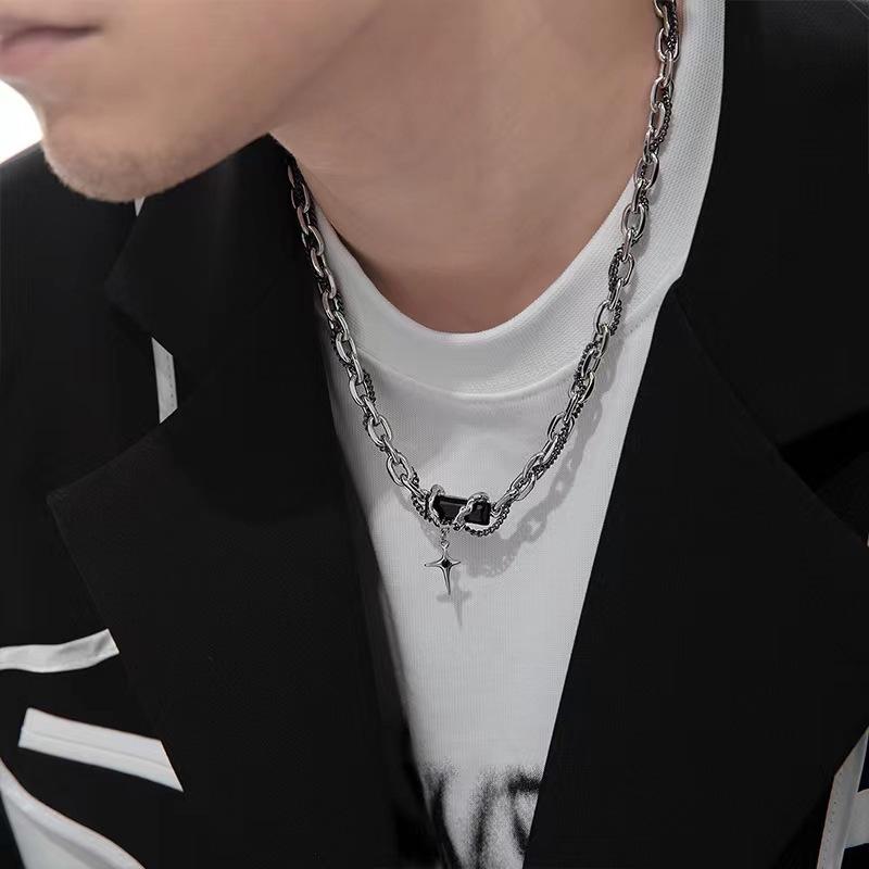 Trendy Men's Clavicle Necklace: Versatile, High-End, Simple Hip Hop Jewelry