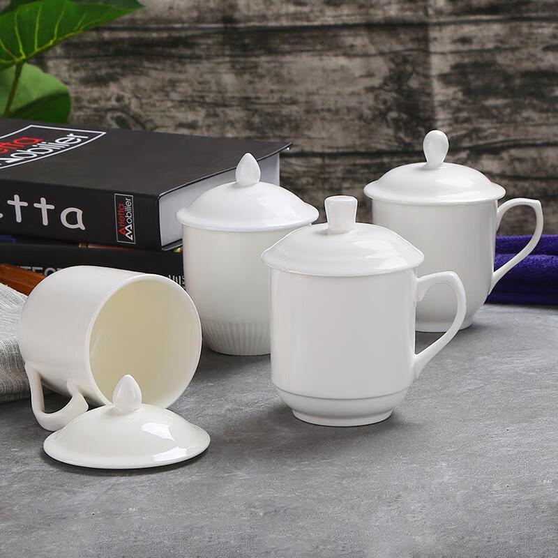 FATTBAO Ceramic Lidded Tea & Water Cups (10-Pack)