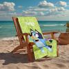 Ultra-Soft Beach Towel with Bluey Theme,Ideal for Pool - Camping, Diving - Perfect Travel Essential, Vibrant Beach Towel.
